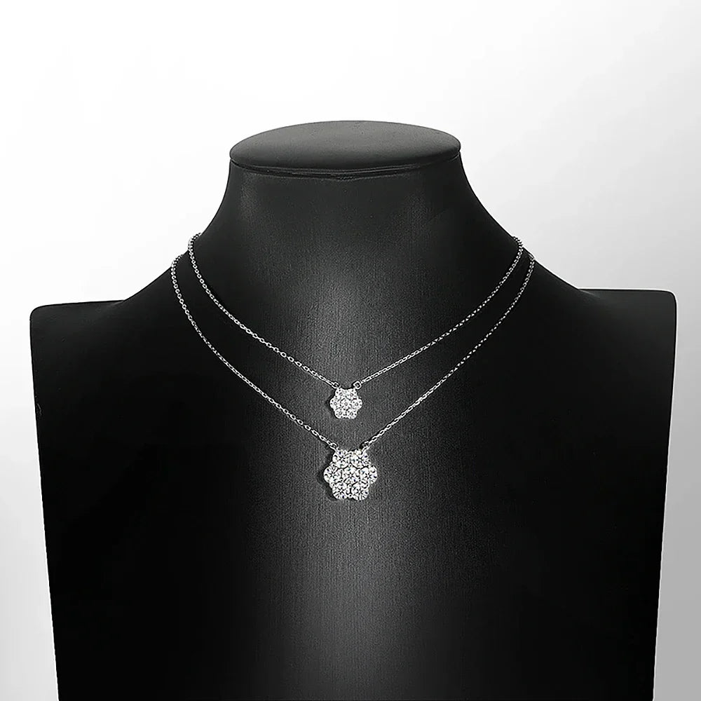 Honeycomb Shape Moissanite Pendant Necklace for Women 925 Sterling SilverCertified Certified 3.5cttw D Color Diamond Neck Chain
