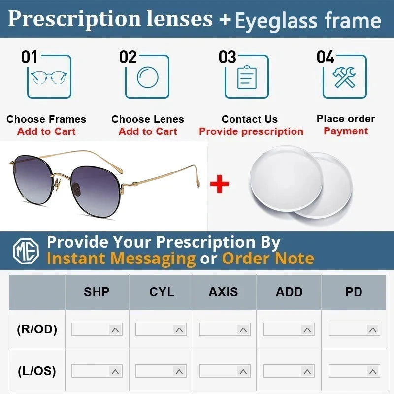 Pure Titanium Ultra Light  Round Women Sunglasses Fashion Outdoor Sports UV400 Men Sunglasses Can Be Paired Prescription Lenses