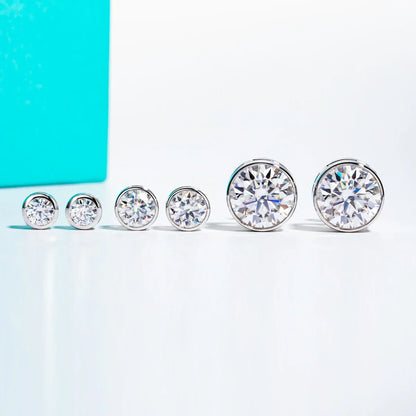1ct 2ct Total D Color Round Moissanite 18K Gold Plated Stud Earrings Stud Earrings  For Woman