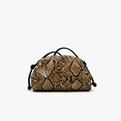 2026 Ruched Serpentine Dumpling Bags Women Pouch Handbag Cloud Clutch Snake Pattern Shoulder Crossbody Bag Luxury Designer Bag