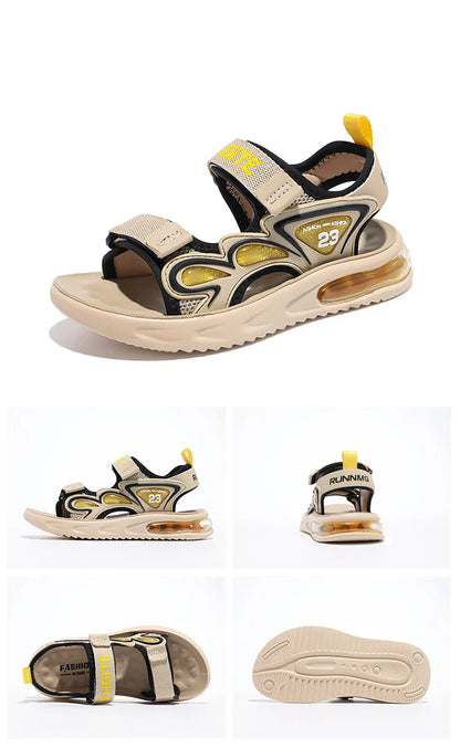 Summer Children's Sandals Outdoor Water Beach Breathable Speed Drying Shoes Boys Open Toe PU Air Cushion Sandals 28-39
