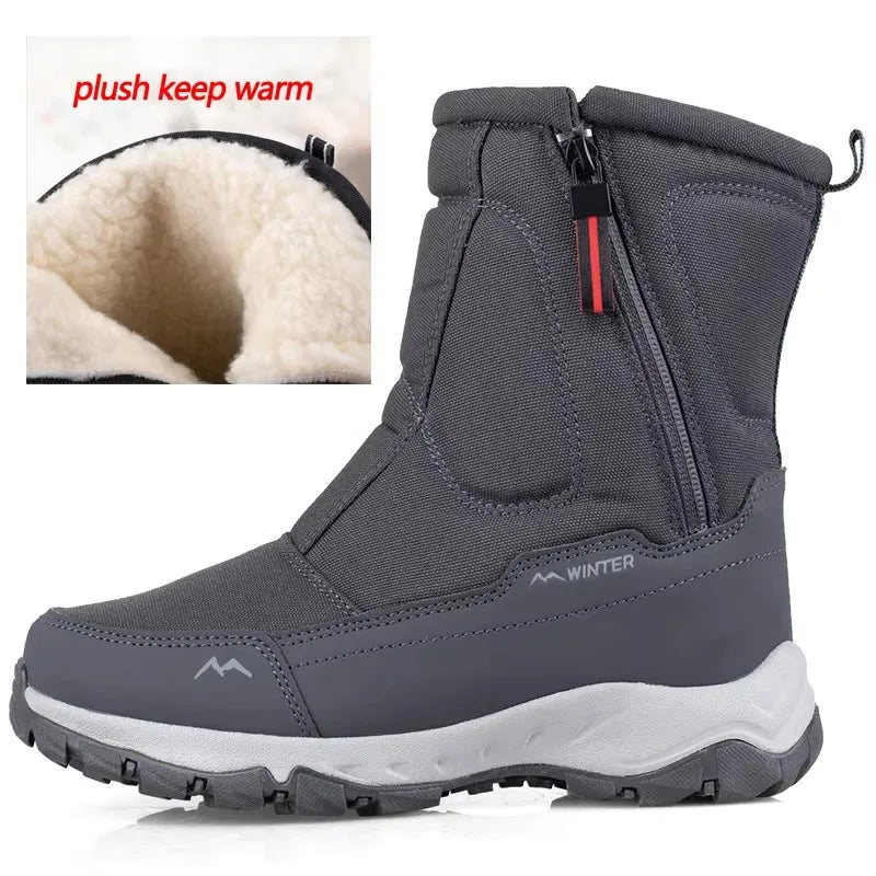 Men Boots 2026 Winter Shoes For Men Warm Snow Boots Mid-calf Men Warm Shoes Thick Plush Winter Boots For Men Women Cotton Shoes
