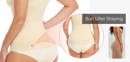 Seam-free Camisole Vest Shapewear Bodysuit for Women Tummy Control Butt Lifting Body Shaper Smooth Invisible Slimming Underwear