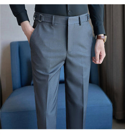 Neapolitan Fashion Business Casual Pants Men's Straight Leg Slim Fit Suit Pants Formal Office Social Wedding Dress Pants