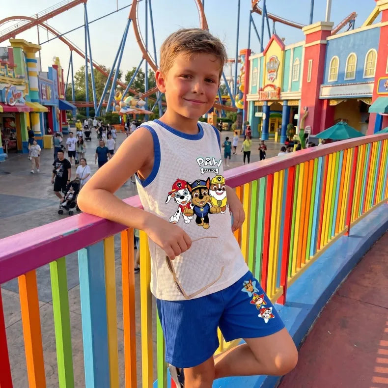 Summer Kids Clothes Sets Boys Sport Vest Shorts Two Piece Suit Girls Fashion Outfits Children's Breathable Sleeveless Tops Set