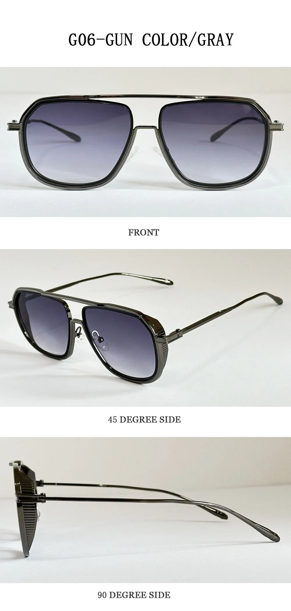 Fashion Sunglass Men Vintage Sunscreen Oversized Sunglasses Women Trendy Metal Glasses Gafas De Sol Hombre Lunette Soleil Femme