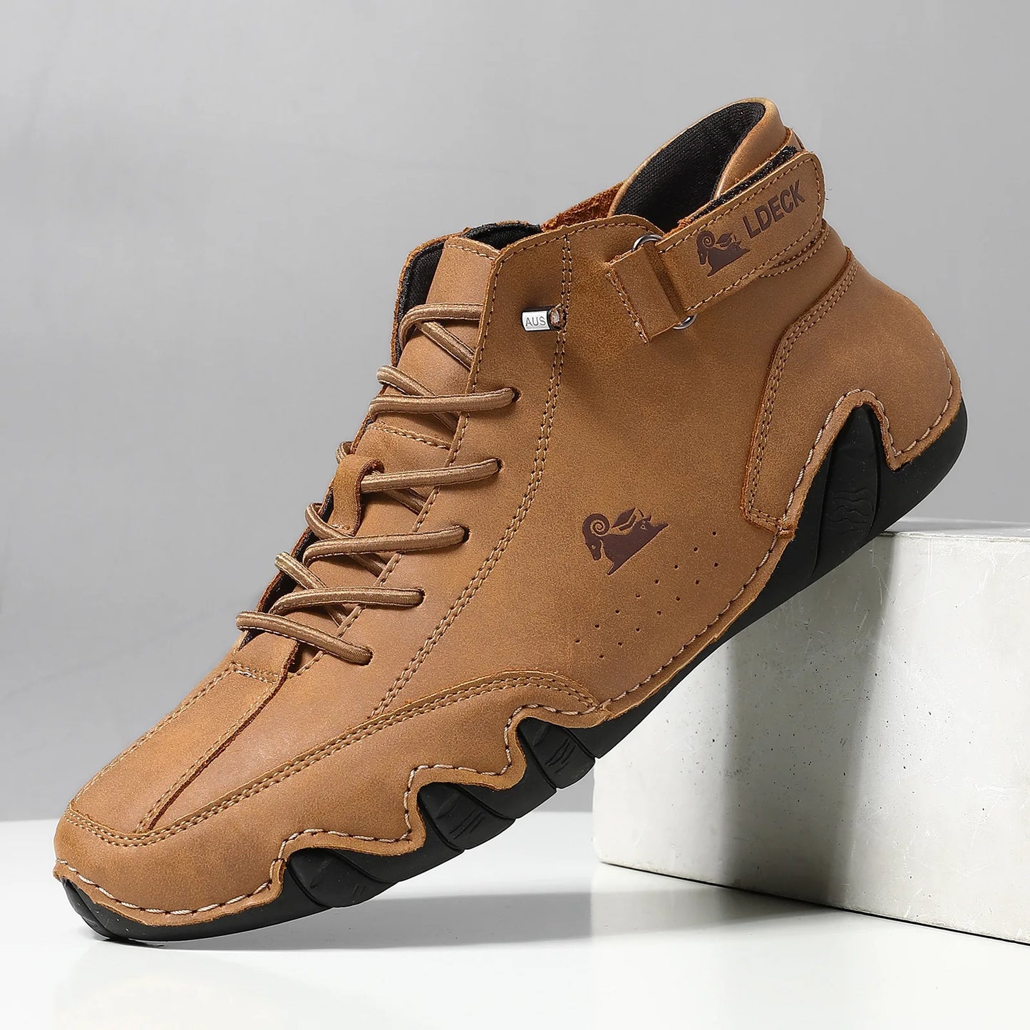 Stylish High-top Octopus Boots Men's Casual Booties Designer Soft Flats Breathable Moccasins Flats Drive Shoes Leather Sneakers