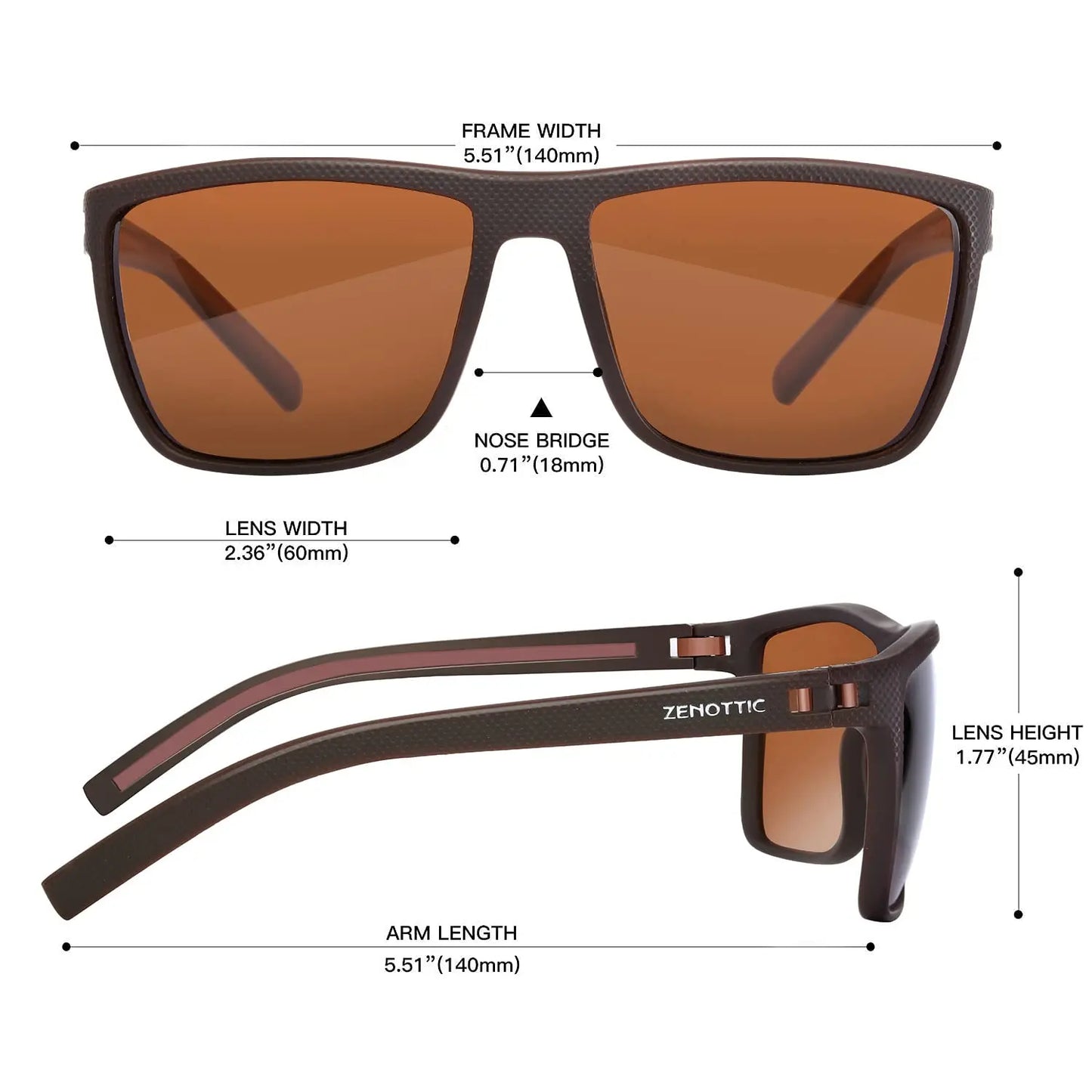 Polarized Sunglasses for Men Shades Lightweight TR90 Frame UV400 Protection Square Outdoor Trave Driving Sun Glasses