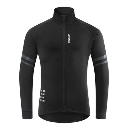Men'sThermal Winter Cycling Jacket Fleece Lining Long Sleeve Jersey Windproof Running Riding Ciclismo Cycling Clothing