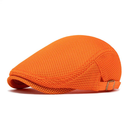 Men Women Hat Adjustable Newsboy Beret Ivy Cap Cabbie Flat Caps  Breathable Mesh Summer