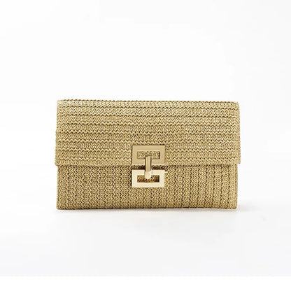 Fashion Women F;ap Clutch Bag Party Straw Day Clutches Purse Handbag Female Woven