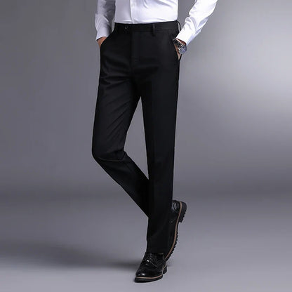 Top Grade New Brand Fashion Relax Fit Suit Pant Office Trousers For Men Dress Pants Business Straight Trousers Men's Clothing