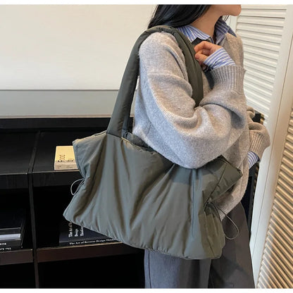Fashion Winter Women Shoulder Bag Large Simple Shopping Commuting Bag Simple and Practical Textured Casual Versatile Tote Bag