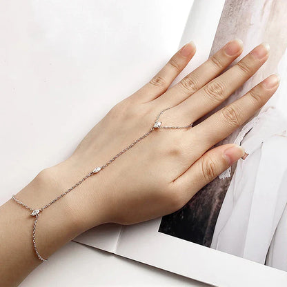 3*6mm Marquise Cut Moissanite Bracelets for Women Adjustable Chain 3 Gems 100% S925 Sterling Silver Plated 18K Jewelry