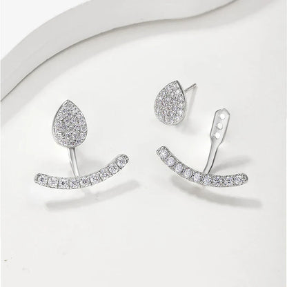 New D Vvs1 Full Moissanite Stud Earrings for Women 100% 925 Silver Sparking Wedding Engagement Party Ear Jewelry Gifts