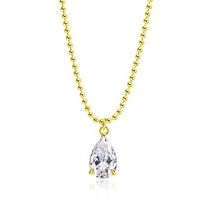 2CT 3CT 5CT 6CT Pear Cut Moissanite Necklace for Women Classic Pendant Sterling Silver 925 Plated 18K Jewelry Wholesale