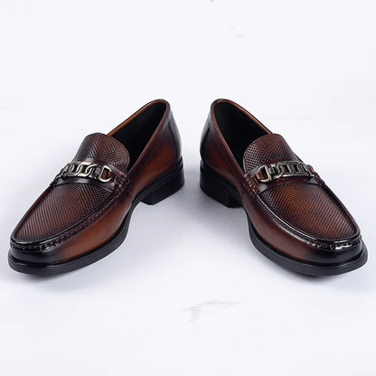 New 2025 Summer Men Genuine Leather Formal Business Loafers Slip On Retro Breathable Men Leather Moccasins Shoes