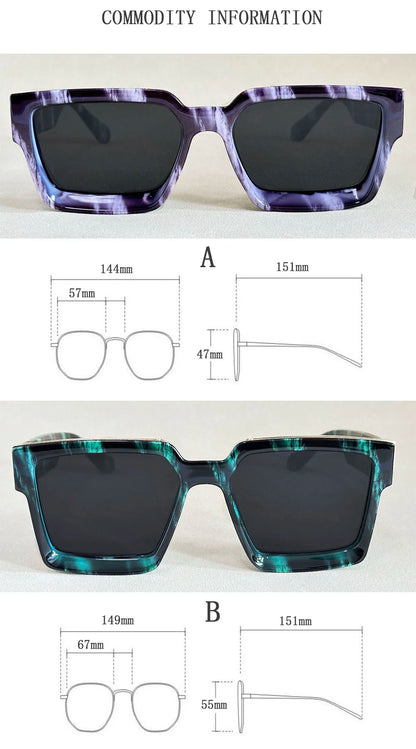 Square Sunglass Men Retro Millionaire Sunglasses Women 2025 Trendy Vintage Vacation Fashion Glasses Gafas De Sol Hombre Lunette