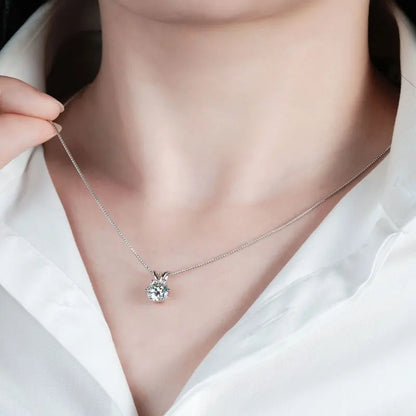 0.5ct-5ct Moissanite Pendant Necklace With Certificate For Women Original Real 925 Silver Chain Solitaire Drop Necklaces