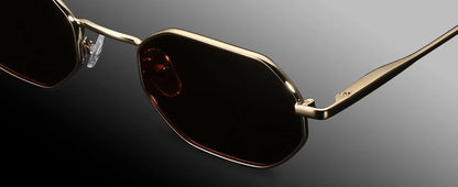 Retro Small Polygon Polarized Sunglasses Women Metal UV400 Sun Glasses Men Anti-Glare UV400 Goggles Driving Eyewear