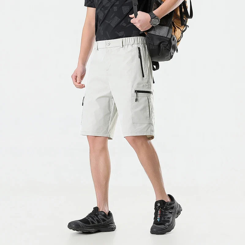 Summer Quick Dry Cargo Shorts Mens Lightweight Work Cargo Shorts Multi Pockets Waterproof Outdoor Hiking Fishing Shorts Male