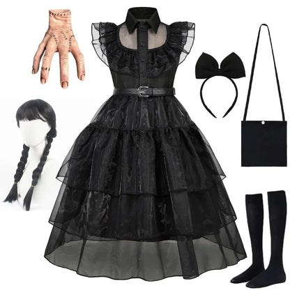 Black Princess Costume Girls Kids Black Gothic Dress