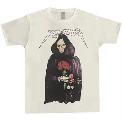 yeezus kanye west T shirt cotton streetwear concert hiphop short sleeve