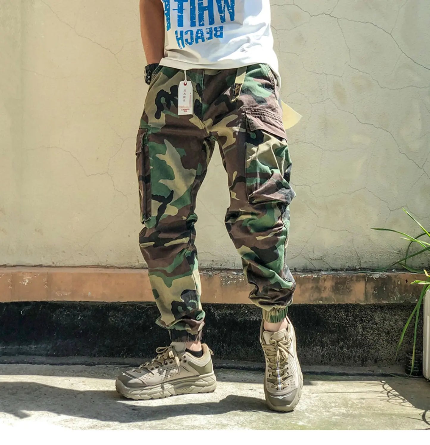Fashion High Quality Camo Tactical Cargo Pants American Streetwear Casual Trousers Men Clothing Japanese Harajuku Joggers Male