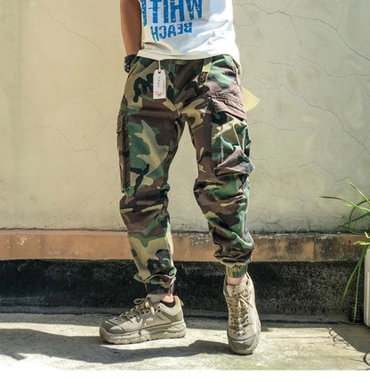 Fashion High Quality Camo Tactical Cargo Pants American Streetwear Casual Trousers Men Clothing Japanese Harajuku Joggers Male