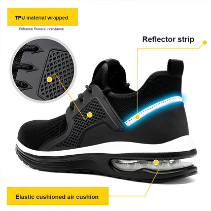 Steel Toe Safety Shoes Men Puncture Resistant Men's Work Shoes Lightweight Men Shoes Safety Bootss Men's Sports Shoes