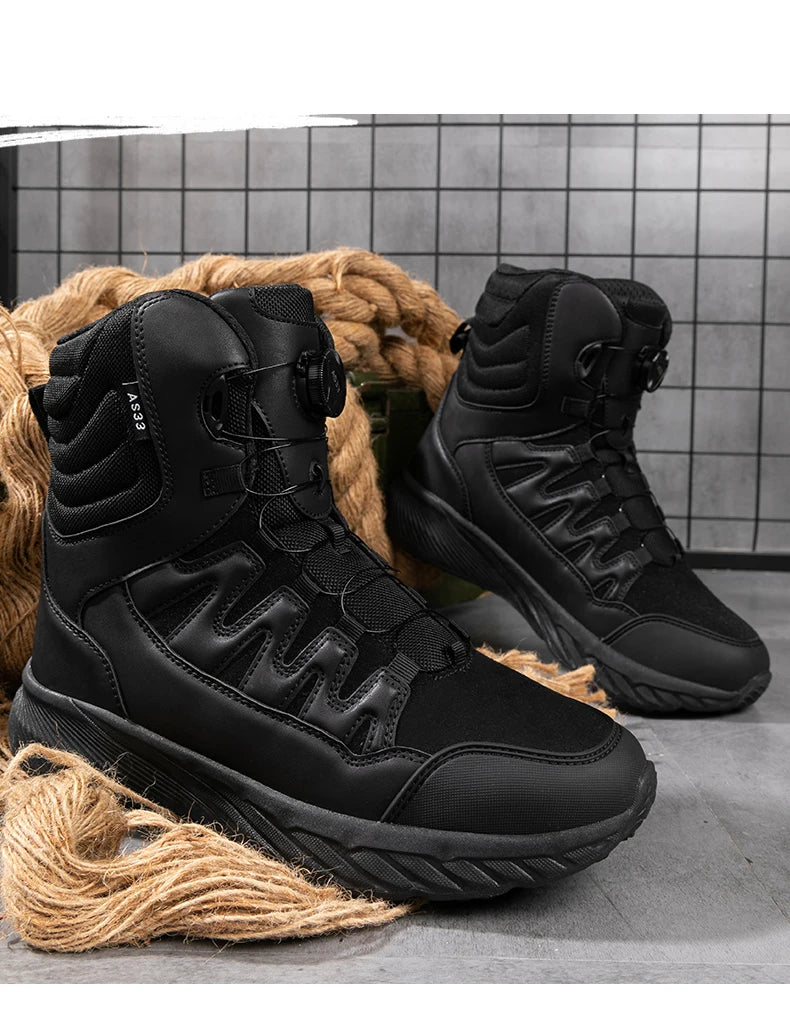 New Men Tactical Boots Brand Army Boot Military Ankle Hiking Shoes Safety Desert Work Climbing Shoes Waterproof High Quality