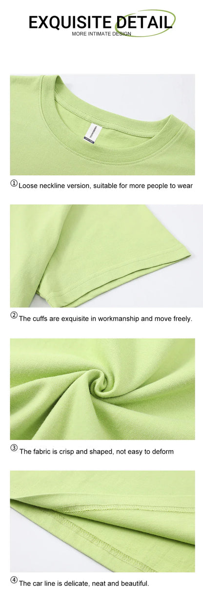 100% Cotton Solid Tshirts Men Woman Short Sleeve Fashion Brand Trend Casual Soft Clothing Tees Customized Products Summer Tops