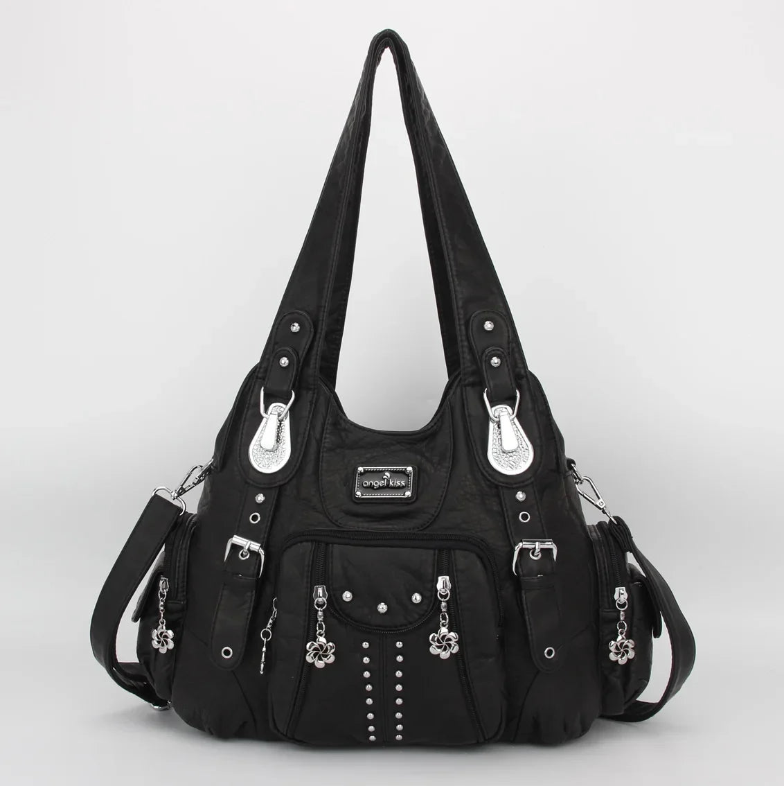 Vintage Bag Women Fashion Handbags PU Leather Shoulder Bags Female Satchel Big-capacity Shoulder Purse Bag Bolsa Feminina