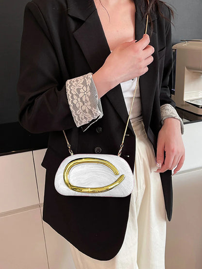 Women's Sealed Box Shaped Acrylic Clutch Fashion Dinner Wedding Party Handbag Elegant Luxury Designer Crossbody Shoulder Bag