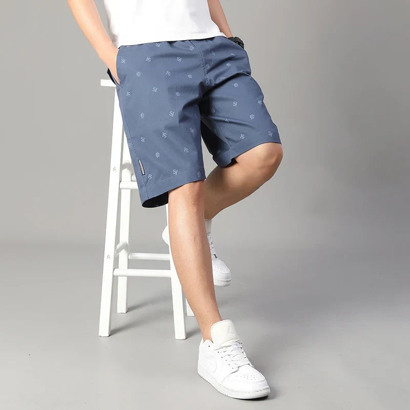 Men's Cotton Print Shorts Streetwear Casual Cotton Workwear Summer Breathable Fitness Knee Shorts Sports Shorts Sweatwear 6XL