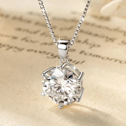 Pass Diamond Test 1.0ct–5ct Moissanite Necklace Sparkling Solitaire Pendant Necklaces for Women Wedding Party Jewelry Gift