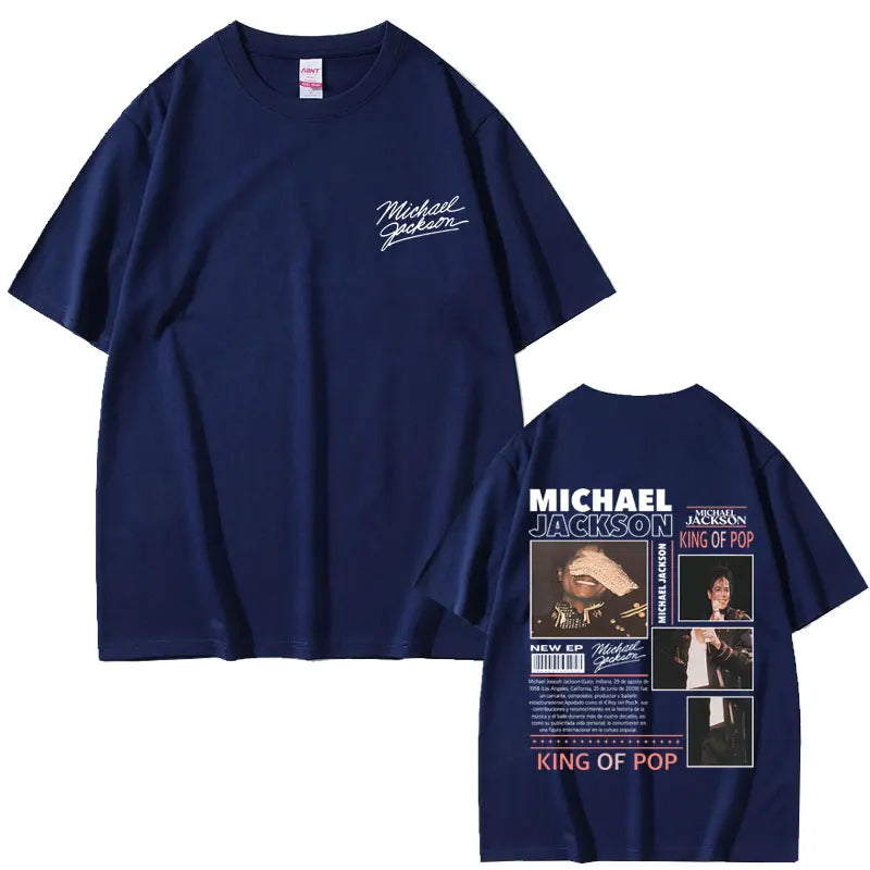 Classic Retro Michael Jackson King of Pop T-shirt Men Women Vintage Gothic Rock T-shirts Men's Hip Hop Punk Oversized T Shirts