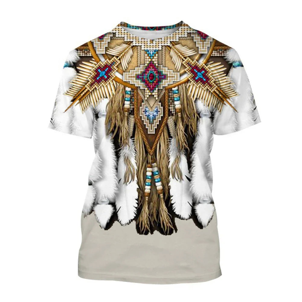 Summer Indian Ethnic Style 3D Print T-Shirts Streetwear Men Fashion Harajuku Casual Oversized O-Neck T Shirt Tees Tops