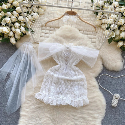 Woman Plus Size Sexy V-Neck Strap Dress Lace Trim Slim Short Dress Women Fashion Comfortable Dress Party Hotsweet