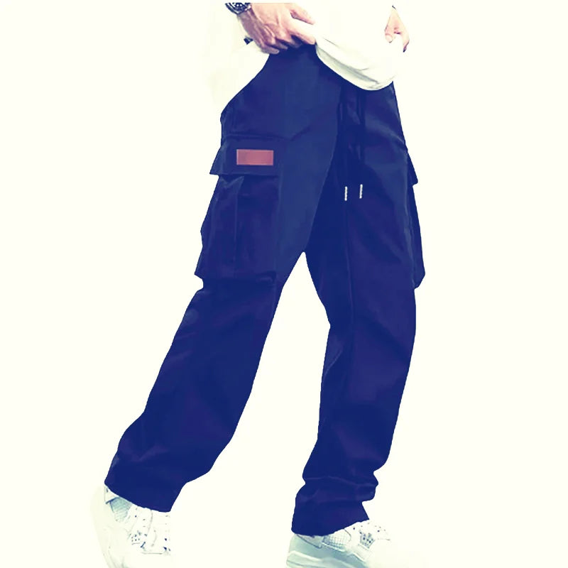 2026 Amazon Summer New Men's Work Pants European and American Independent Station Drawstring Multi Pocket Casual Pants