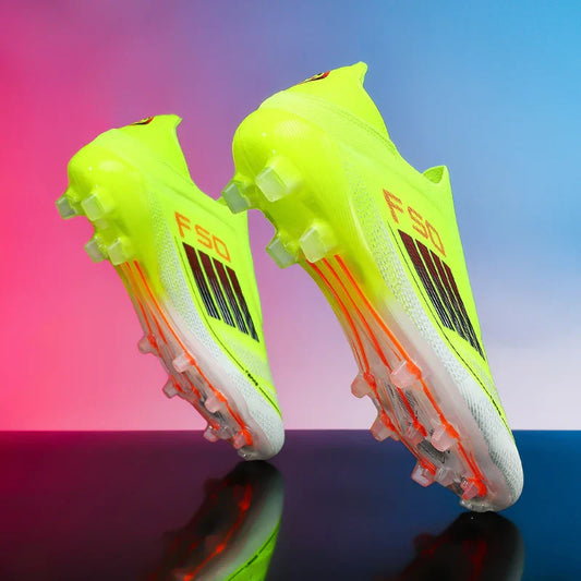 Men Training Soccer Shoes FG Breathable Drop Shipping Match Sport Cleats Football Boots Ultralight Long Spikes Indoor Sneakers