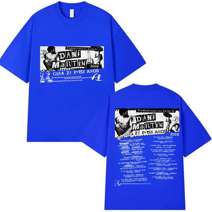 Rapper Dani Martin Tour 2025-2026 Merch T Shirts Men's Pop Music Clothing Short Sleeve T-shirt Man Hip Hop Gothic Vintage Tshirt