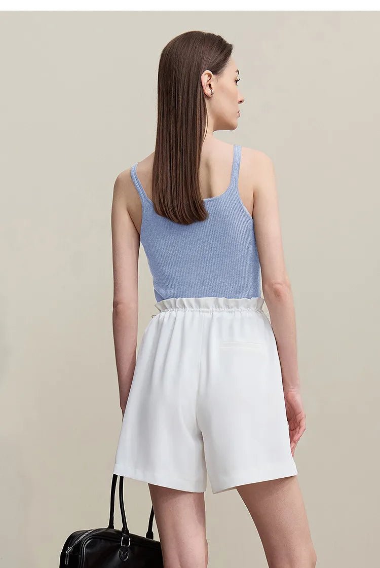 Women's Tank 2026 Summer New Solid Color Slim Fit Short Cami Square U-Neck Crop Sleeveless Layering Vest For Women 12622083