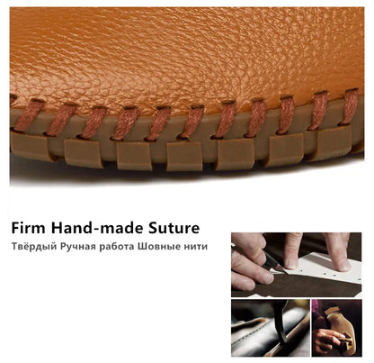 New Summer Breathable Men Loafers Handmade Leather Men's Driving Shoes Luxury Brand Flat Casual Shoes Soft Breathable Men Shoes