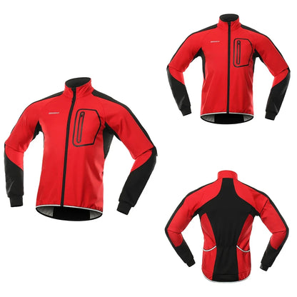 Winter Men's Cycling Jacket Bicycle Softshell Fleece Thermal Motorcycle Windbreaker Raincoats Bike Outdoor Sport BG011