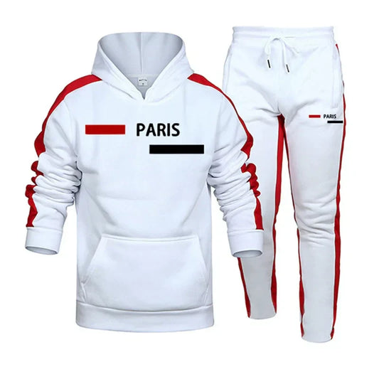 Hot Sales Mens Tracksuit Print Casual Hooded Sweatshirts 2 Pcs Set  Autumn Winter Sports Jogging Mens Clothing Street Sportswear