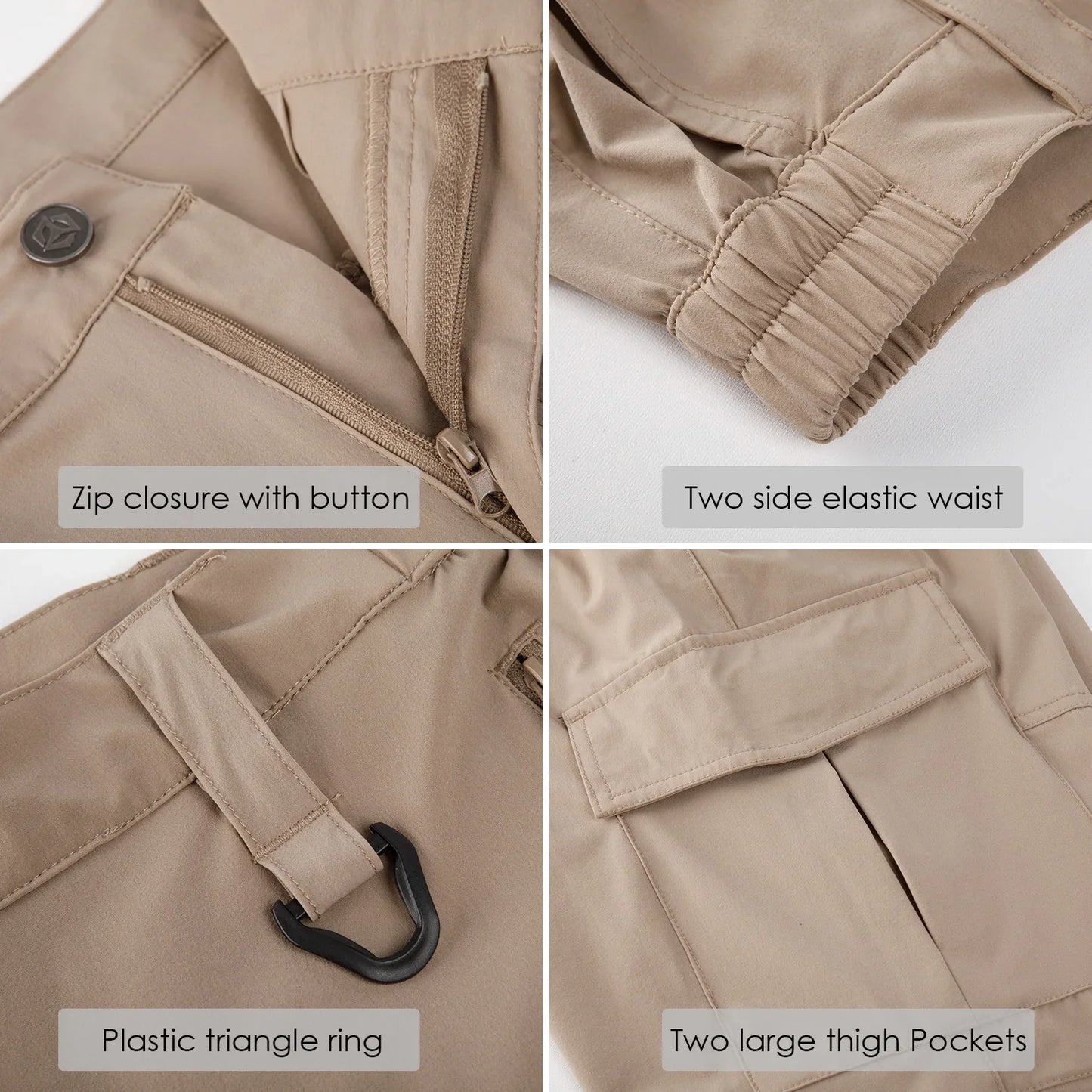 Men’s Lightweight Hiking Pants Quick Dry Water Resistant Tactical Work Outdoor Fishing Cargo Trousers