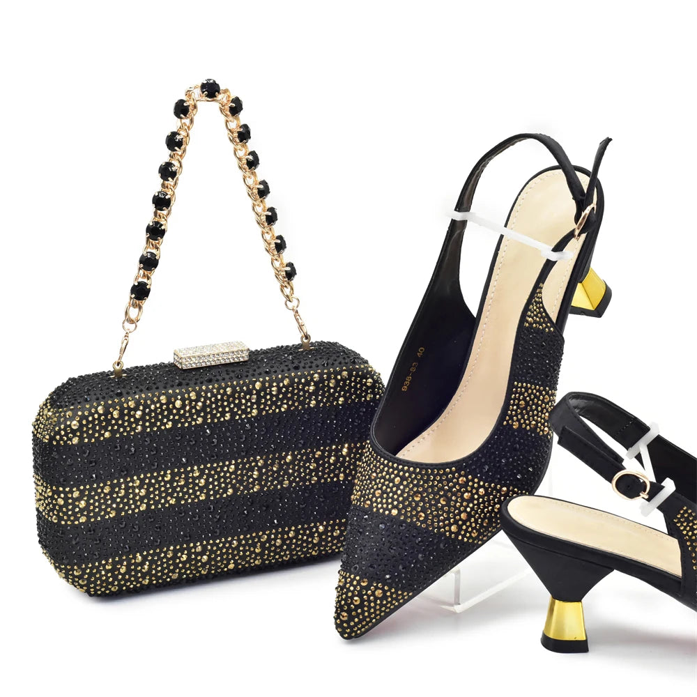 Designer Shoe and Bag Sets From Italy Original Italian Shoes and Bag Set for Women Wedding Shoes for Women Bride Party Pumps