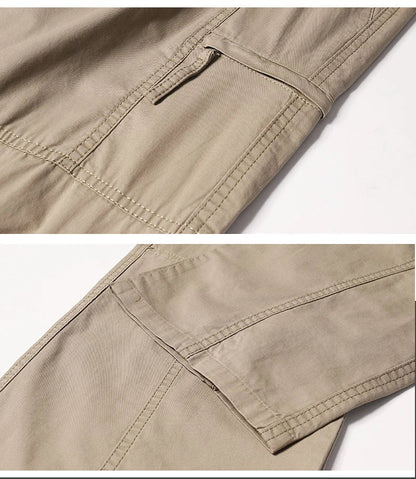 High Quality Men's Trousers Cargo Pants Zipper Pockets Elastic Waist with Banding Casual Sports Hiking Training Dungarees