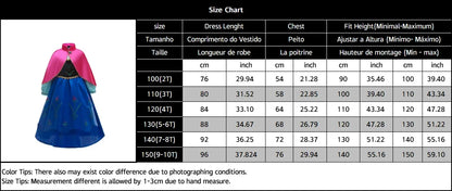 Elsa Anna Princess Dress Girls Cosplay Mesh Sequin Costumes Kids Snow Queen Halloween Carnival Birthday Party Gowns 12Y